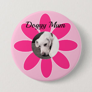 Badge Rond 7,6 Cm Photo de mignon chien chiot dans le bouton cadre d