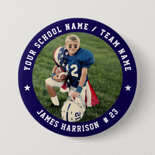 Badge Rond 7,6 Cm Photo d'équipe de football personnalisée