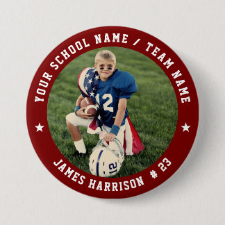 Badge Rond 7,6 Cm Photo d'équipe de football personnalisée