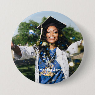 Badge Rond 7,6 Cm Photo et nom de la graduation personnalisée