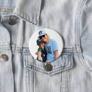 Badge Rond 7,6 Cm Photo Grand-mère de baseball