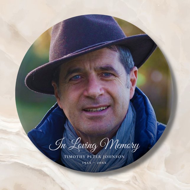 Badge Rond 7,6 Cm Photo Memorial ou Funeral Hombute Keepsaké (Photo Memorial Button)