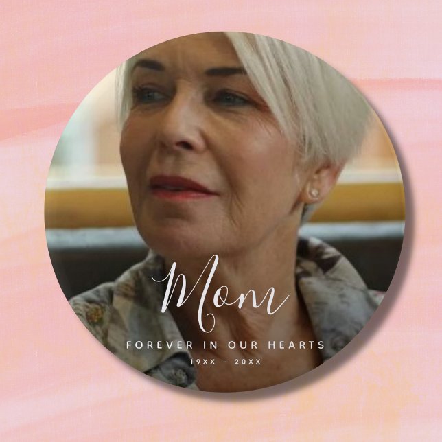 Badge Rond 7,6 Cm Photo personnalisée Hommage commémoratif funéraire (Créateur téléchargé)