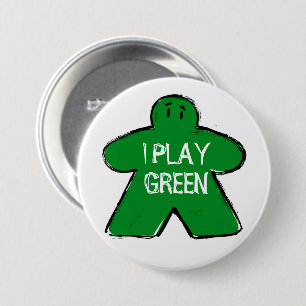 Badge Rond 7,6 Cm Phrase drôle Grunge Vert Meeple Joueur de plateau