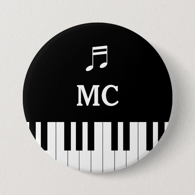 Badge Rond 7,6 Cm Piano Clavier Mariage Pin MC (Devant)
