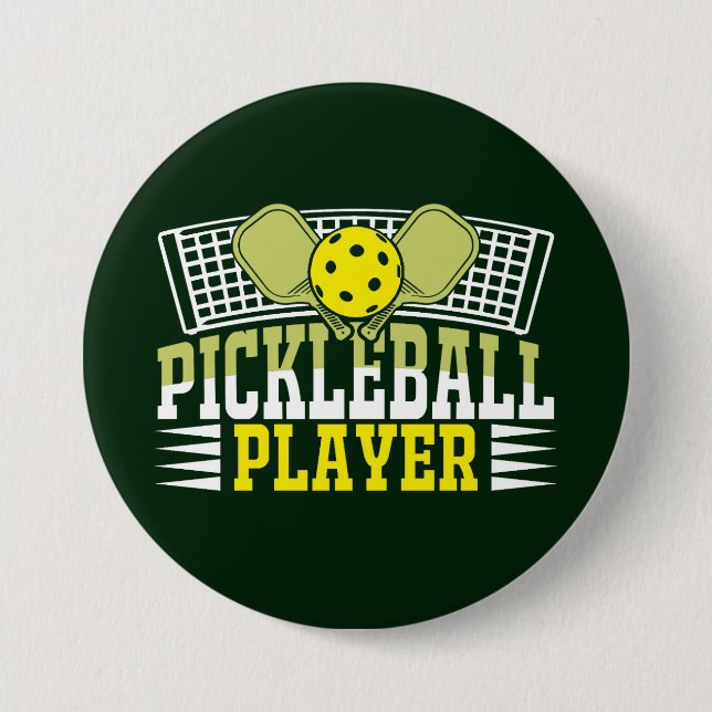 Badge Rond 7,6 Cm Pickleball (Devant)