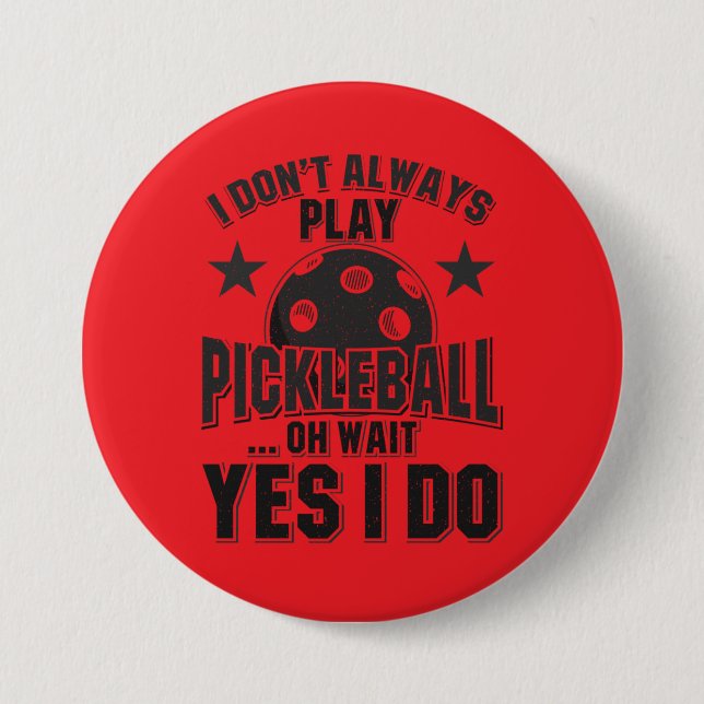 Badge Rond 7,6 Cm Pickleball (Devant)