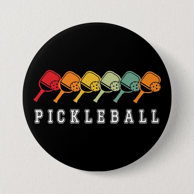 Badge Rond 7,6 Cm Pickleball (Devant)