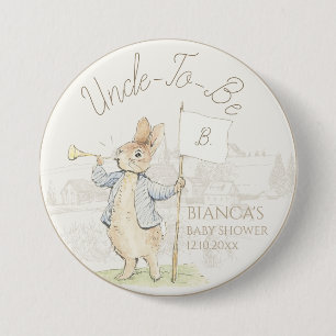 Badge Rond 7,6 Cm Pierre le lapin Un lapin Baby shower oncle à b