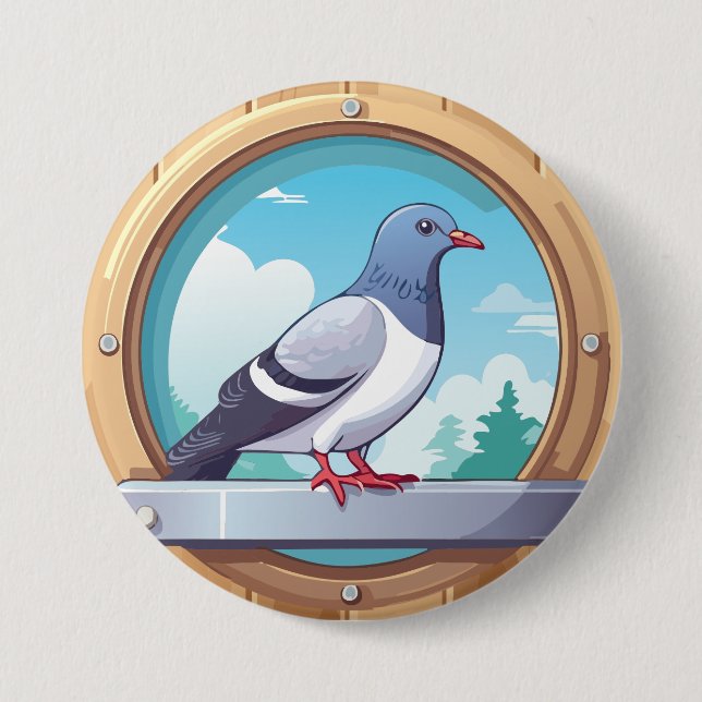 Badge Rond 7,6 Cm Pigeon (Devant)