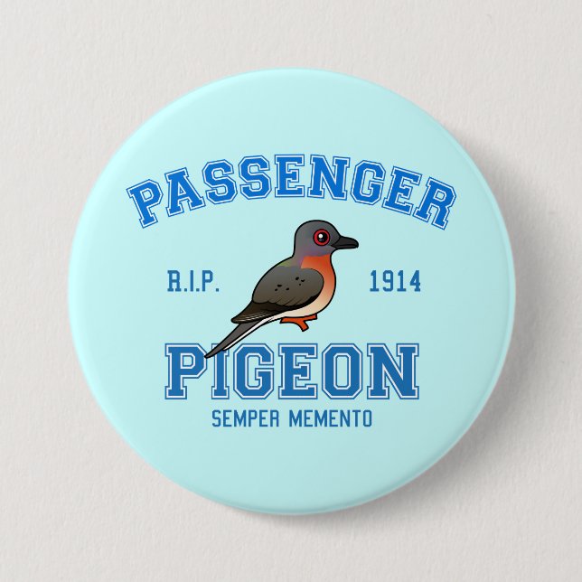 Badge Rond 7,6 Cm Pigeon de passager d'équipe (Devant)