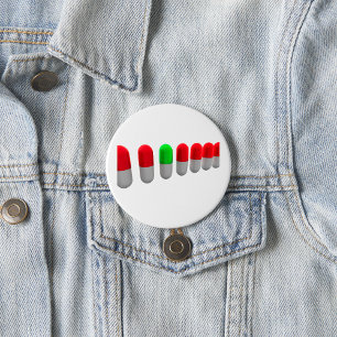 Badge Rond 7,6 Cm Pilule verte unique parmi les capsules rouges