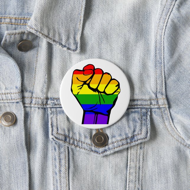 Badge Rond 7,6 Cm Pin de gay pride - Bouton de drapeau de fierté - (En situation)