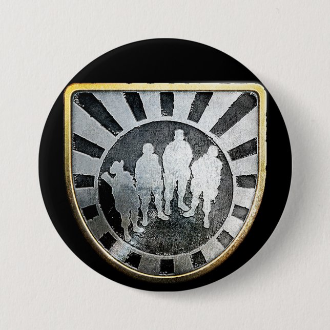 Badge Rond 7,6 Cm Pin de peloton d'or (Devant)