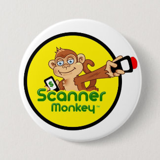 Badge Rond 7,6 Cm Pin de singe de scanner