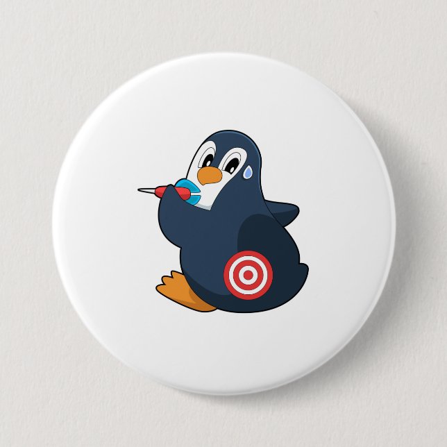 Badge Rond 7,6 Cm Pingouin fléchettes fléchettes (Devant)