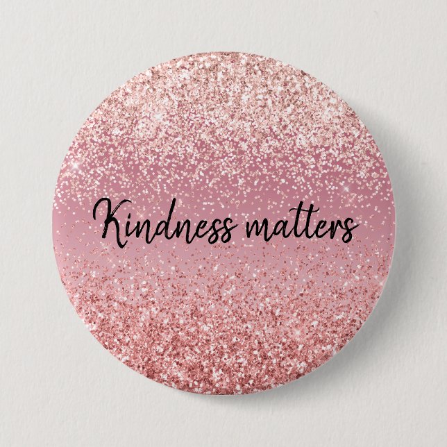 Badge Rond 7,6 Cm Pink Ombre Parties scintillant la gentillesse pers (Devant)