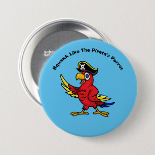 Badge Rond 7,6 Cm Pirate Parrot Button