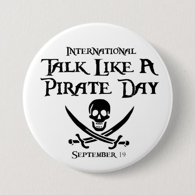 Badge Rond 7,6 Cm PirateDayButton (Devant)