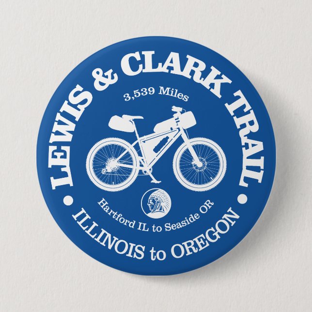 Badge Rond 7,6 Cm Piste Lewis & Clark (cyclisme) (Devant)