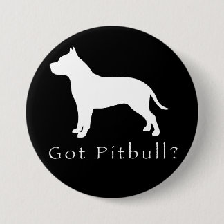Badge Rond 7,6 Cm Pitbull obtenu Bouton-Noir