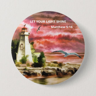 Badge Rond 7,6 Cm Pittoresque Laisser Votre Lumière Briller Matthieu