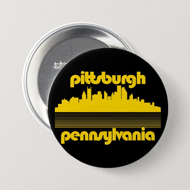 Badge Rond 7,6 Cm Pittsburgh Pennsylvanie (Devant & derrière)
