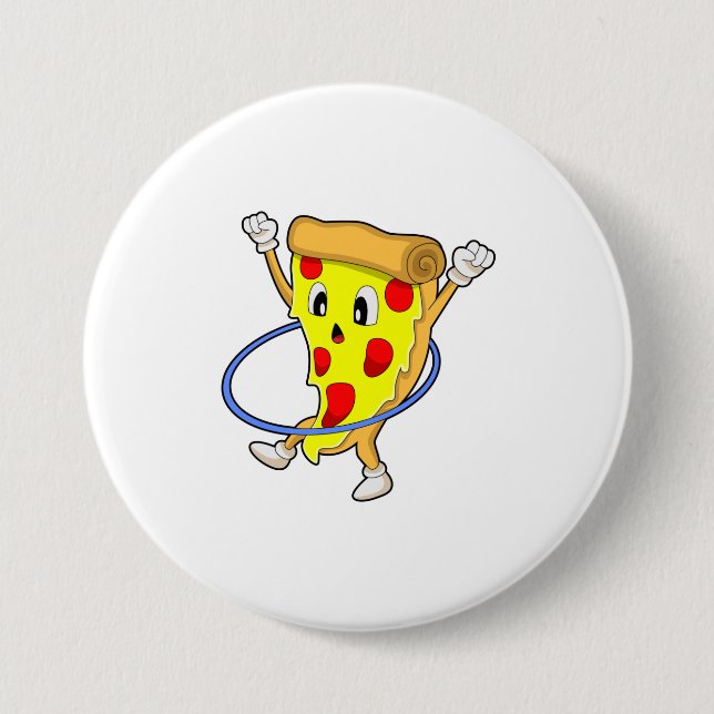 Badge Rond 7,6 Cm Pizza à Fitness avec pneus Fitness.PNG (Devant)
