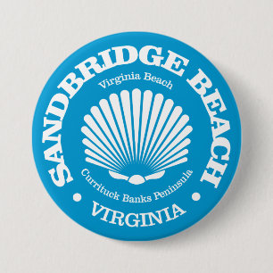 Badge Rond 7,6 Cm Plage de Sandbridge (coquillages)