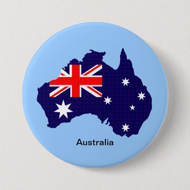 Badge Rond 7,6 Cm Plan et drapeau de l'Australie (Devant)