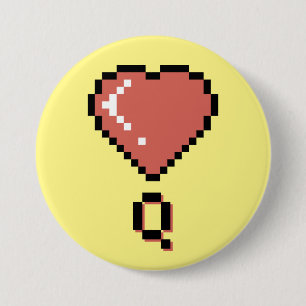 Badge Rond 7,6 Cm Plan noir de la reine du coeur