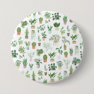Badge Rond 7,6 Cm Plantita House Plantes et Pots Motif