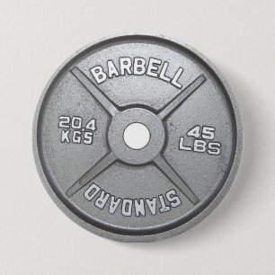 Badge Rond 7,6 Cm Plaque Barbell