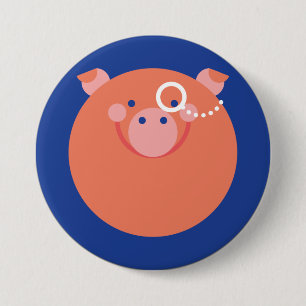 Badge Rond 7,6 Cm Plaque Minimal Pig
