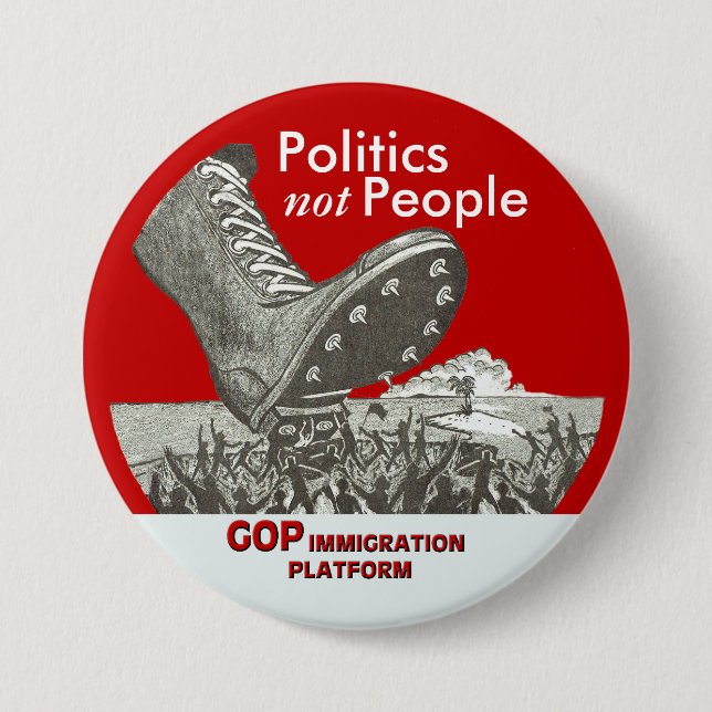 Badge Rond 7,6 Cm Plate-forme d'immigration de GOP (Devant)