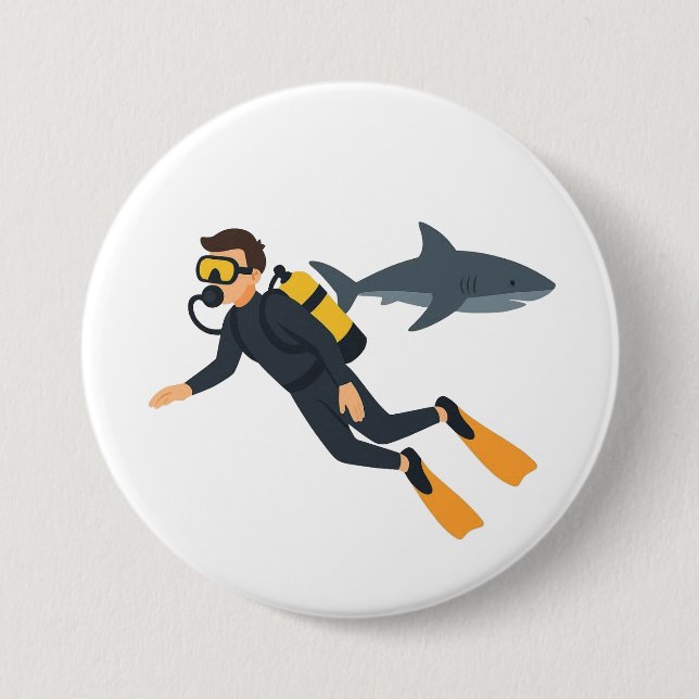 Badge Rond 7,6 Cm Plongée en scaphandre (Devant)