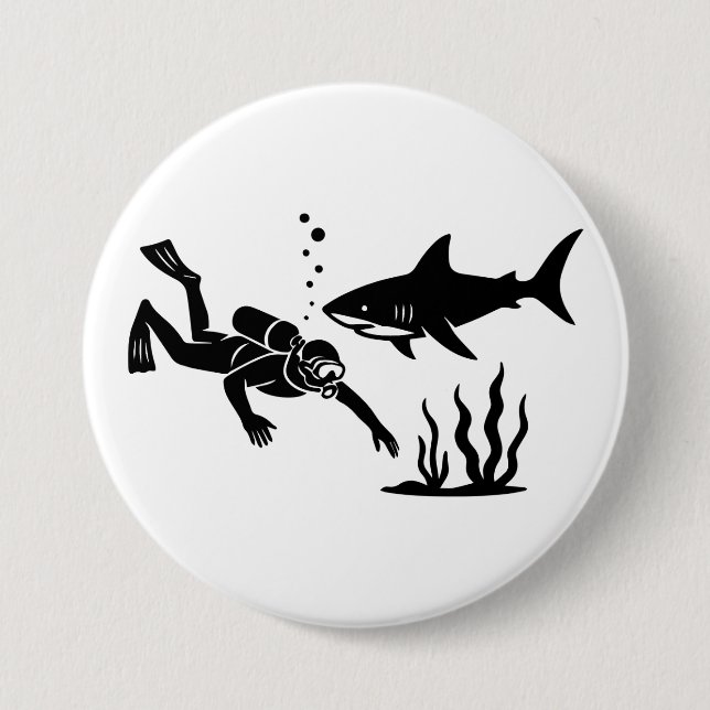 Badge Rond 7,6 Cm Plongée en scaphandre (Devant)