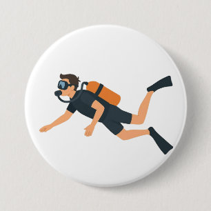 Badge Rond 7,6 Cm Plongée en scaphandre
