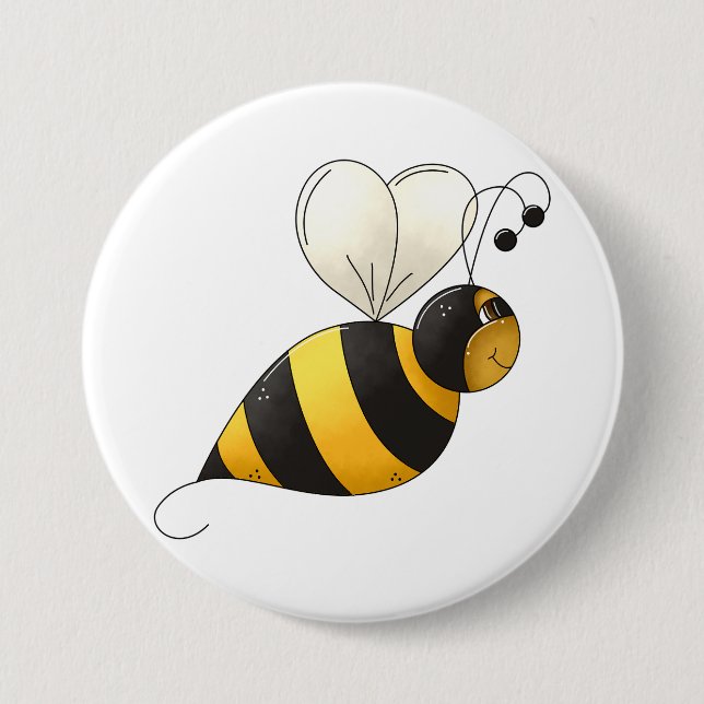 Badge Rond 7,6 Cm Plump Winged Bumble Bee (Devant)