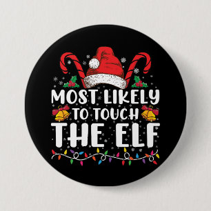 Badge Rond 7,6 Cm Plus susceptible de toucher la famille de Noël de 