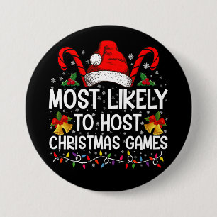 Badge Rond 7,6 Cm Plus susceptible d'organiser des jeux de Noël en f