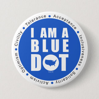 Badge Rond 7,6 Cm Point bleu Etats-Unis