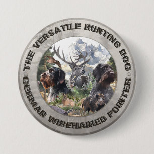 Badge Rond 7,6 Cm Pointeur À poils durs allemand