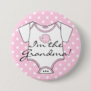 Badge Rond 7,6 Cm Pois rose d'éléphant de plaid je suis la
