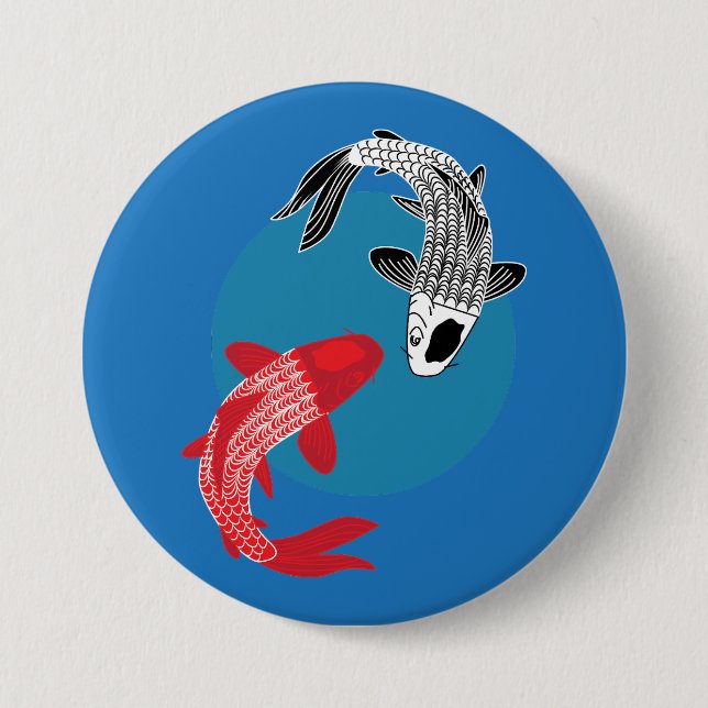 Badge Rond 7,6 Cm Poisson Koï (Devant)
