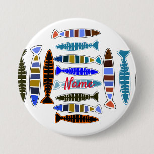 Badge Rond 7,6 Cm Poisson rayé multicolore Thunder_Cove