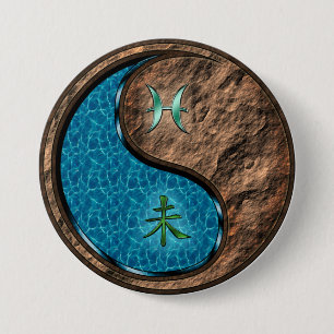 Badge Rond 7,6 Cm Poissons & Chèvre de Terre