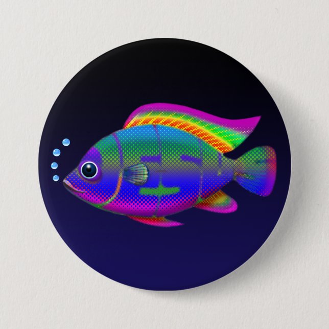 Badge Rond 7,6 Cm Poissons de Jésus (Devant)