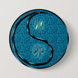 Badge Rond 7,6 Cm Poissons & Lapin d'eau