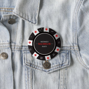 Badge Rond 7,6 Cm Poker Night Bachelor Party Las Vegas Casino